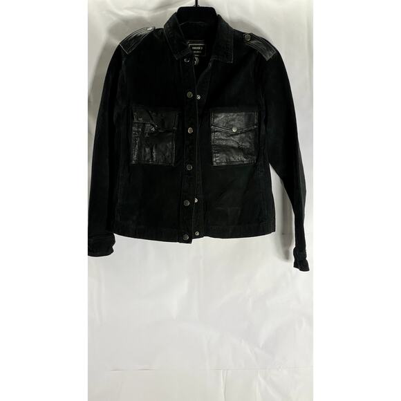 FOREVER 21 Women's Black Pigskin Leather Button-Up Jacket SZ M - Picture 1 of 9